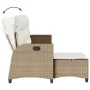 Sofá de jardín reclinable con cojines en forma de L beige by , Outdoor sofas - Ref: Foro24-4108242, Price: 354,58 €, Discount: %