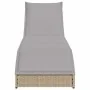 Tumbona plegable con cojín y espacio beige ratán sintético de , Tumbonas - Ref: Foro24-4104223, Precio: 247,76 €, Descuento: %