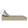 Tumbona plegable con cojín y espacio beige ratán sintético de , Tumbonas - Ref: Foro24-4104223, Precio: 247,76 €, Descuento: %