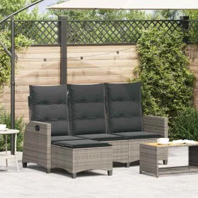 Sofá de jardín reclinable con cojines en forma de L gris by , Outdoor sofas - Ref: Foro24-4108240, Price: 390,82 €, Discount: %