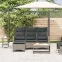 Sofá de jardín reclinable con cojines en forma de L gris by , Outdoor sofas - Ref: Foro24-4108240, Price: 390,82 €, Discount: %