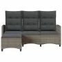 Sofá de jardín reclinable con cojines en forma de L gris by , Outdoor sofas - Ref: Foro24-4108240, Price: 390,82 €, Discount: %