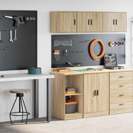 Armarios 2 uds para garaje madera de ingeniería roble sonoma by , Armarios industriales - Ref: Foro24-3328271, Price: 80,02 €...