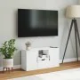 Mueble para TV con cajón ODDA blanco 79x24x40 cm madera pino by , TV Furniture - Ref: Foro24-4103606, Price: 67,86 €, Discoun...