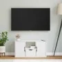 Mueble para TV con cajón ODDA blanco 79x24x40 cm madera pino by , TV Furniture - Ref: Foro24-4103606, Price: 67,86 €, Discoun...