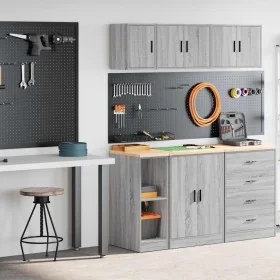 Armarios 2 uds para garaje madera ingeniería gris sonoma by , Armarios industriales - Ref: Foro24-3328265, Price: 72,66 €, Di...