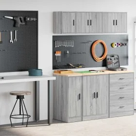 Armarios 2 uds para garaje madera ingeniería gris sonoma by , Armarios industriales - Ref: Foro24-3328292, Price: 75,26 €, Di...