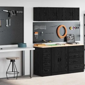 Armarios 2 uds para garaje madera de ingeniería negro by , Armarios industriales - Ref: Foro24-3328315, Price: 92,79 €, Disco...