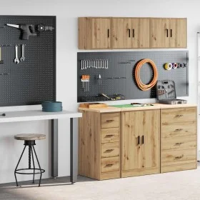 Armarios 2 uds para garaje madera ingeniería artesanal roble by , Armarios industriales - Ref: Foro24-3328322, Price: 88,62 €...
