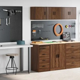 Armarios 2 uds para garaje madera ingeniería marrón roble by , Armarios industriales - Ref: Foro24-3328329, Price: 106,43 €, ...