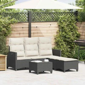 Set de sofás de jardín en forma de L con cojines 3 pzas negro by , Garden sets - Ref: Foro24-3328638, Price: 492,74 €, Discou...