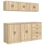 Armarios 6 uds para garaje madera de ingeniería roble sonoma by , Armarios industriales - Ref: Foro24-3328343, Price: 450,47 ...
