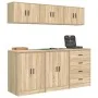 Armarios 6 uds para garaje madera de ingeniería roble sonoma by , Armarios industriales - Ref: Foro24-3328343, Price: 450,47 ...