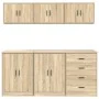 Armarios 6 uds para garaje madera de ingeniería roble sonoma by , Armarios industriales - Ref: Foro24-3328343, Price: 450,47 ...