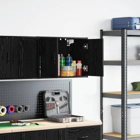 Armario de pared para garaje madera de ingeniería negra by , Armarios industriales - Ref: Foro24-860645, Price: 53,29 €, Disc...