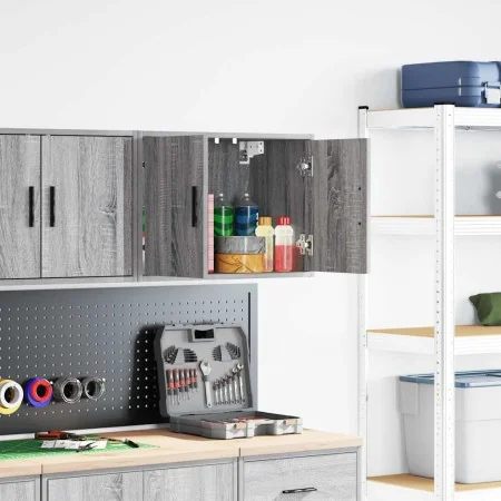 Armario de pared para garaje madera de ingeniería gris sonoma by , Armarios industriales - Ref: Foro24-860653, Price: 42,01 €...