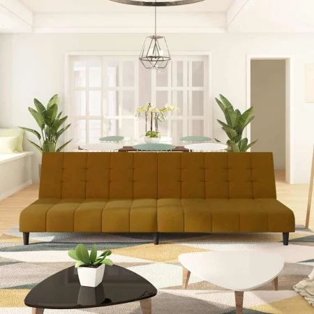 Sofá cama de 2 plazas terciopelo marrón by , Sofas - Ref: Foro24-375771, Price: 242,40 €, Discount: %