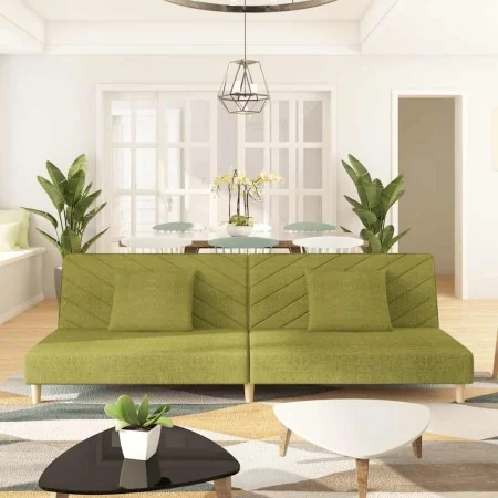 Sofá cama de 2 plazas con dos almohadas tela verde by , Sofas - Ref: Foro24-375894, Price: 241,19 €, Discount: %