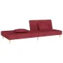 Sofá cama de 2 plazas con dos almohadas tela color vino by , Sofas - Ref: Foro24-375896, Price: 241,19 €, Discount: %