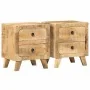 Mesilla de noche 2 uds 40x32x46 cm madera mango rugosa by , Nightstands - Ref: Foro24-4104512, Price: 228,68 €, Discount: %