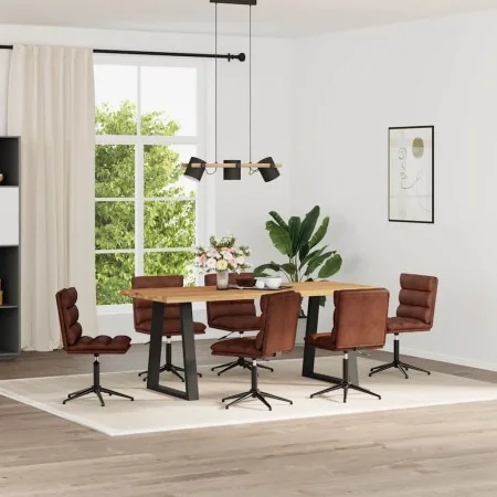 Sillas de comedor 6 unidades cuero sintético marrón brillante de , Sillas de comedor - Ref: Foro24-3315711, Precio: 364,61 €,...
