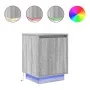 Mesillas de noche con luces LED 2 uds gris sonoma 38x34x50 cm de , Mesitas de noche - Ref: Foro24-861276, Precio: 85,18 €, De...