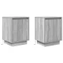Mesillas de noche con luces LED 2 uds gris sonoma 38x34x50 cm de , Mesitas de noche - Ref: Foro24-861276, Precio: 85,18 €, De...