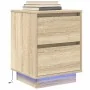 Mesillas de noche con luces LED 2 uds roble sonoma 38x34x50 cm de , Mesitas de noche - Ref: Foro24-861288, Precio: 100,62 €, ...
