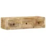 Mueble de TV de pared madera maciza mango rugosa 100x32x25 cm von , CD- und DVD-Speicher - Ref: Foro24-4104527, Preis: 185,41...