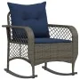 Silla mecedora de jardín con cojines ratán sintético gris von , Gartenstühle - Ref: Foro24-4104200, Preis: 118,24 €, Rabatt: %