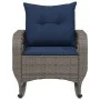 Silla mecedora de jardín con cojines ratán sintético gris von , Gartenstühle - Ref: Foro24-4104200, Preis: 118,24 €, Rabatt: %