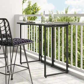 Mesa de jardín plegable de ratán sintético negra 90x51x75 cm by , Garden tables - Ref: Foro24-4108254, Price: 82,35 €, Discou...
