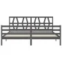 Grauer Massivholzbettrahmen mit Kopfteil 200x200 cm von vidaXL, Betten und Lattenroste - Ref: Foro24-3194398, Preis: 172,06 €...