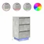 Mesilla de noche con luces LED gris hormigón 38x34x65 cm by , Nightstands - Ref: Foro24-861304, Price: 77,62 €, Discount: %