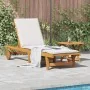 Tumbona con mesita madera maciza de acacia by , Loungers - Ref: Foro24-3325199, Price: 202,98 €, Discount: %