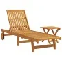 Tumbona con mesita madera maciza de acacia by , Loungers - Ref: Foro24-3325199, Price: 202,98 €, Discount: %