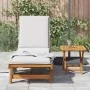 Tumbona con mesita madera maciza de acacia by , Loungers - Ref: Foro24-3325199, Price: 202,98 €, Discount: %