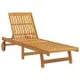 Tumbona con mesita madera maciza de acacia by , Loungers - Ref: Foro24-3325199, Price: 202,98 €, Discount: %