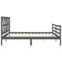 Grauer Massivholzbettrahmen mit Kopfteil 200x200 cm von vidaXL, Betten und Lattenroste - Ref: Foro24-3194398, Preis: 172,06 €...