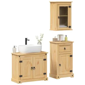 Juego de muebles de baño Corona 3 pzas madera maciza pino von , Badezimmermöbel - Ref: Foro24-3334633, Preis: 243,23 €, Rabat...