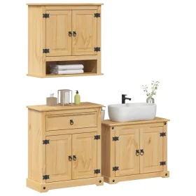 Juego de muebles de baño Corona 3 pzas madera maciza pino von , Badezimmermöbel - Ref: Foro24-3334638, Preis: 312,51 €, Rabat...