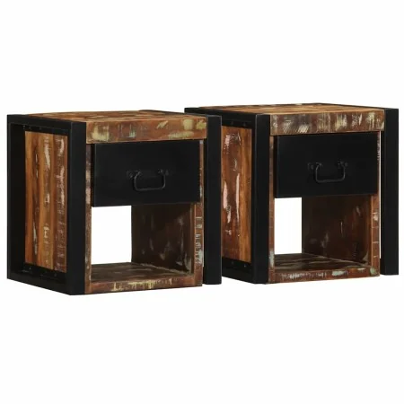 Mesilla de noche multicolor 40x35x40 cm madera maciza reciclada by , Nightstands - Ref: Foro24-4015952, Price: 158,86 €, Disc...