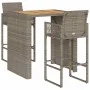 Set bar jardín sin cojines 3 pzas ratán sintético acacia gris von , Gartensets - Ref: Foro24-3328887, Preis: 382,95 €, Rabatt: %
