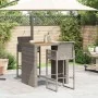 Set bar jardín sin cojines 3 pzas ratán sintético acacia gris von , Gartensets - Ref: Foro24-3328887, Preis: 382,95 €, Rabatt: %