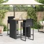 Set bar jardín sin cojines 3 pzas ratán sintético acacia negro von , Gartensets - Ref: Foro24-3328885, Preis: 359,30 €, Rabat...