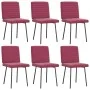 Sillas de comedor 6 unidades terciopelo rojo tinto de , Sillas de comedor - Ref: Foro24-3315531, Precio: 245,78 €, Descuento: %