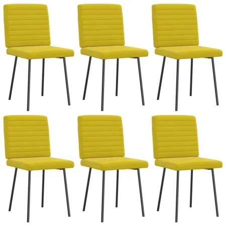 Sillas de comedor 6 unidades terciopelo amarillo de , Sillas de comedor - Ref: Foro24-3315533, Precio: 245,78 €, Descuento: %