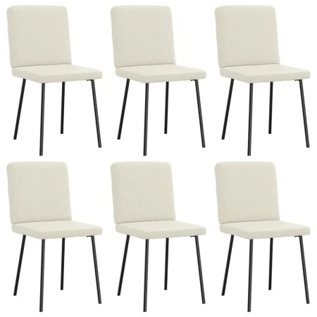 Sillas de comedor 6 unidades de terciopelo crema de , Sillas de comedor - Ref: Foro24-3315565, Precio: 245,13 €, Descuento: %