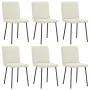Sillas de comedor 6 unidades de terciopelo crema de , Sillas de comedor - Ref: Foro24-3315565, Precio: 245,13 €, Descuento: %
