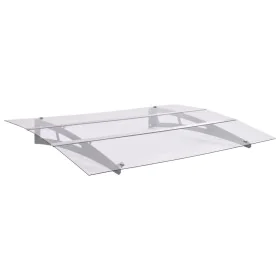 Marquesina para puerta PC plata y transparente 150x90 cm PET by , Awnings - Ref: Foro24-144829, Price: 115,48 €, Discount: %